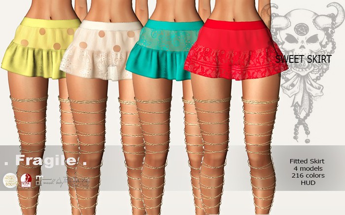 .Fragile. ladies skirt 4 models 216 colors HUD (add me)