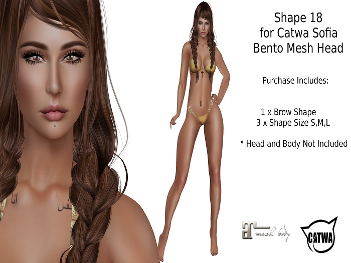 Shape 18 for Sofia Catwa Bento Mesh Head
