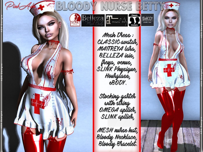 [AdN] Bloody Nurse Betty (slink belleza maitreya ebody classic)