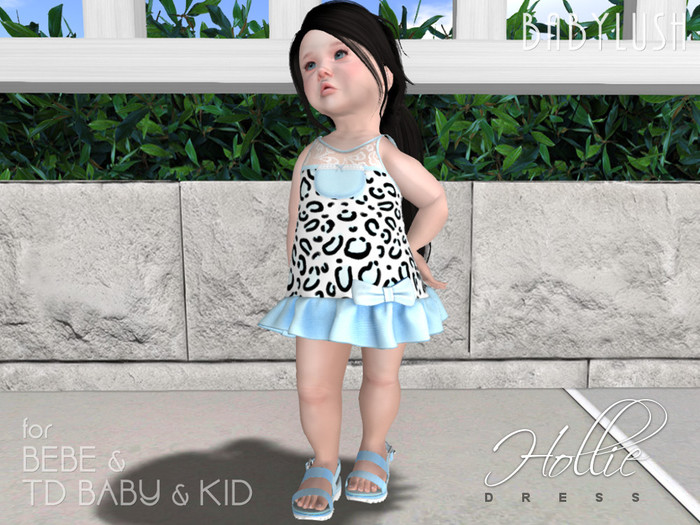 .:BABYLUSH:. "Hollie" Pocket Dress - Blue Leopard