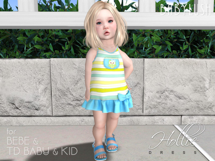 .:BABYLUSH:. "Hollie" Pocket Dress - Green Owl