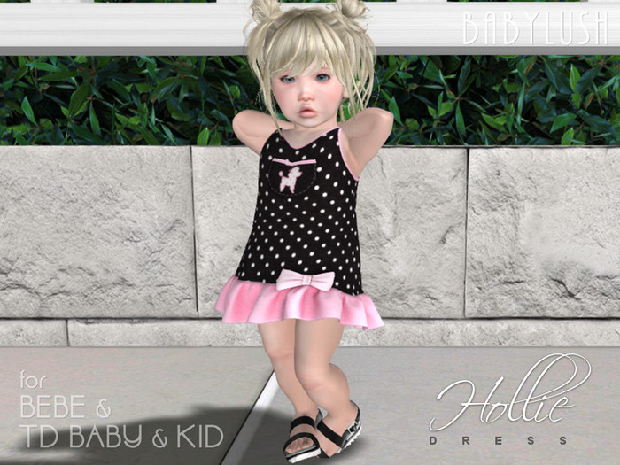 .:BABYLUSH:. "Hollie" Pocket Dress - Pink Polka Poodle