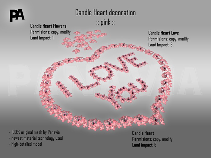 PANAVIA Candle Heart "PINK"