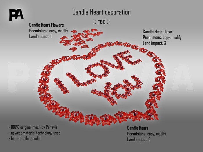 PANAVIA Candle Heart "RED"