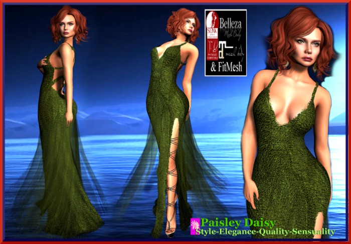 Paisley Daisy - Smooth Fall Olive Green Gown