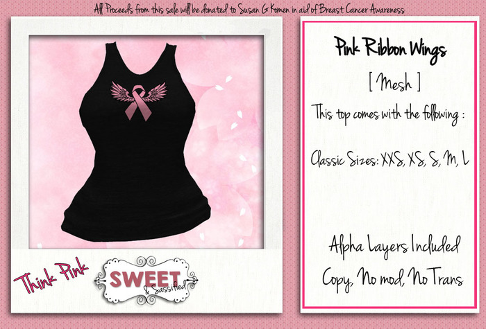 [SNS - Think Pink Ribbon Wings (B)