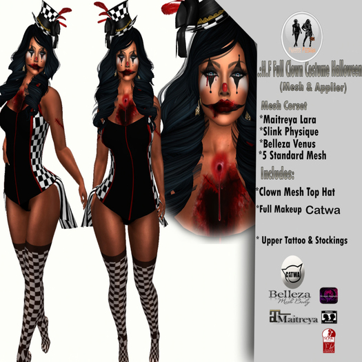 .:H.F Full Clown Costume Halloween (MESH & Applier)