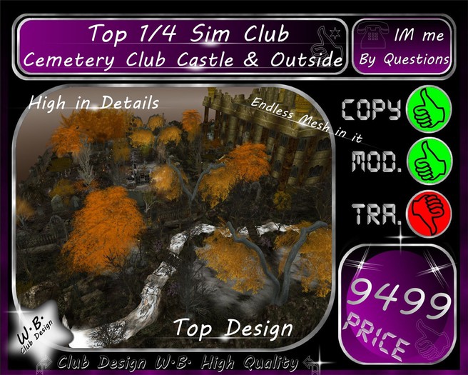 Top Cemetery Club Castle Outside  Fully Equipped all *1/4 Sim*