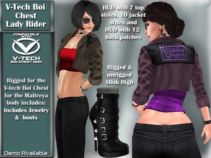 V-Tech Boi Chest DEMO - :Lady Rider Complete Outfit
