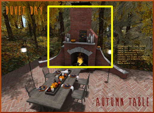 [DD] Autumn Table fireplace MT RARE