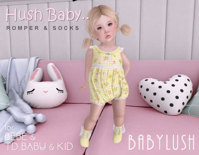 .:BABYLUSH:. "Hush Baby" Romper & Socks - Yellow