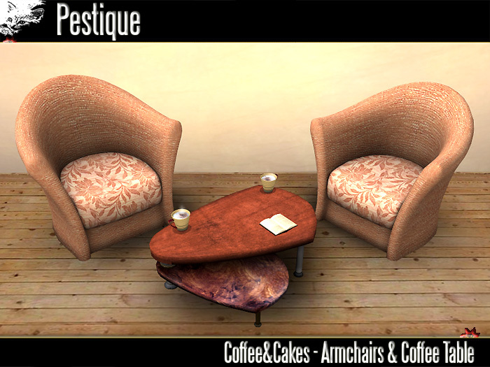Armchairs&CoffeeTable with Texturechange rezz Food&Drinks