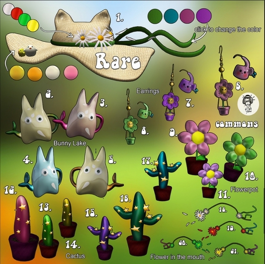 7.Yokai - Spring garden - Earrings (purple) 1