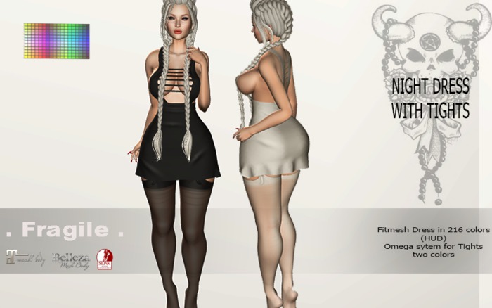 .Fragile. Dress with Tights +216 Colors HUD  (add me)