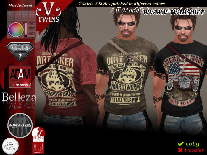 V-Twins Biker Clothes - Bailed Out T-Shirt Biker Collection for Men **MESH T-Shirts Mesh Bodies