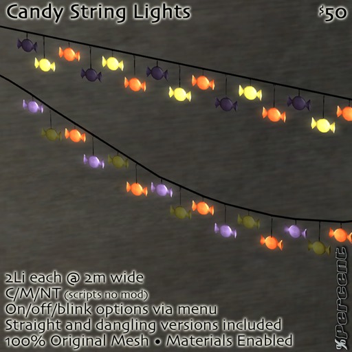% Candy String Lights *MESH* (2 versions)