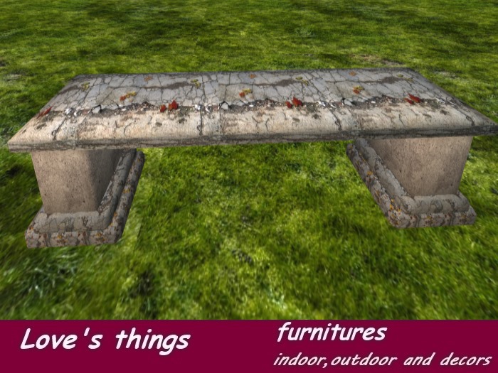 Stone  bench - Upgrade in Mesh - LI 2 - New texture