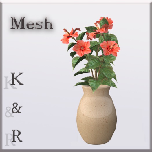  Bouquet of flowers in floor vase. Mesh. 1 LI