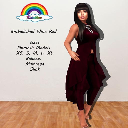 Embellished Wine Red