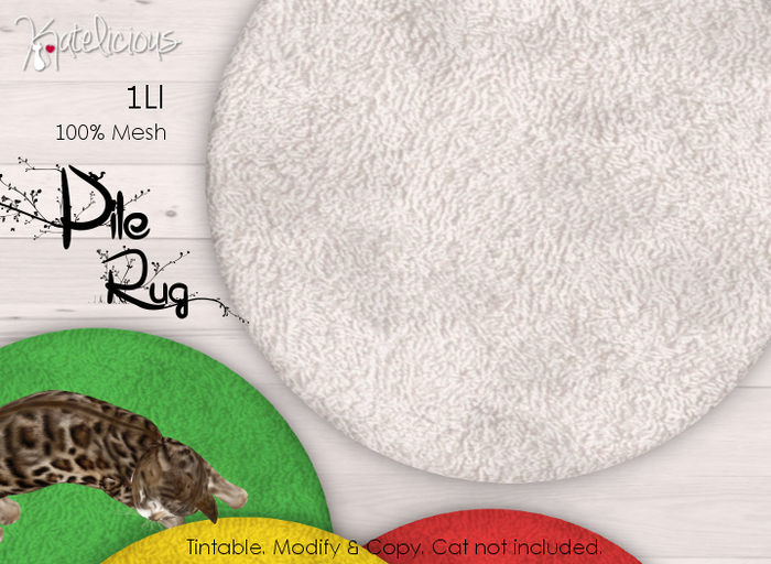 [Katelicious] Pile Rug White (Tintable)