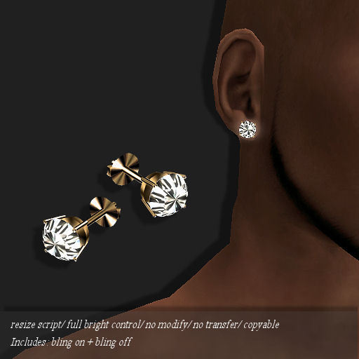 [DEMO] Diamond Stud Earring Gold (M)      -RYCA-