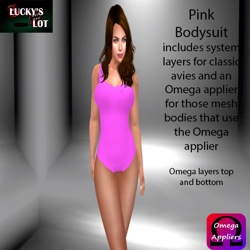 Lucky's Lot-Pink Bodysuit with omega applier