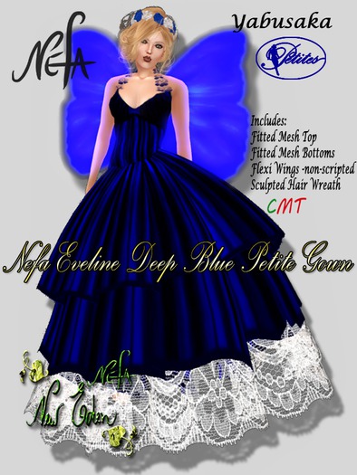 NEFA 135Y Eveline Blue Petite Gown - Yabusaka Bxd