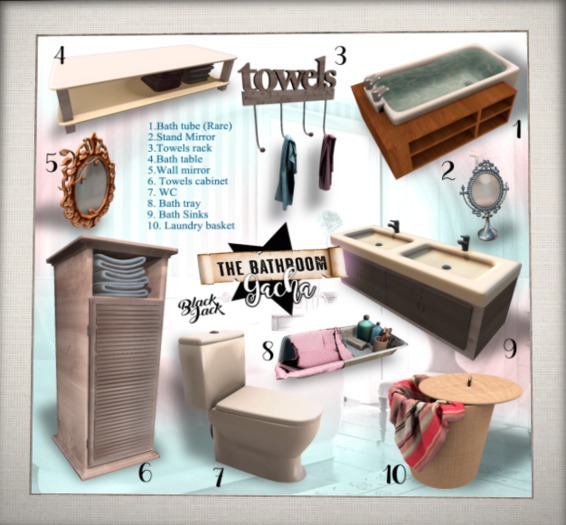 Second Life Marketplace BJK * The Bathroom gacha * Wall Mirror