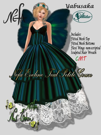 NEFA 135Y Eveline Teal Petite Gown - Yabusaka Bxd