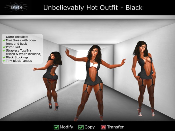 BSN Unbelievably Hot Outfit - Black