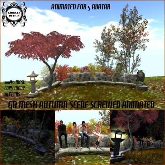 GD MESH AUTUMN SCENE SCREWED ANIMATED