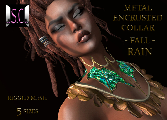 .:S.C:. Metal Encrusted Collar - Fall Rain