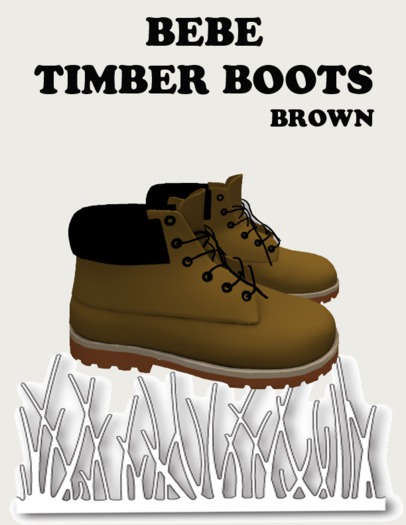 BEBE TIMBER BOOTS BROWN BOXED