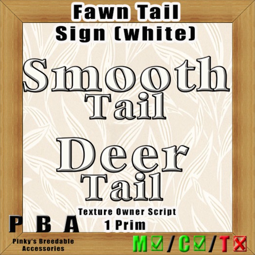 Fawn Tail Sign "white" Vers. 1