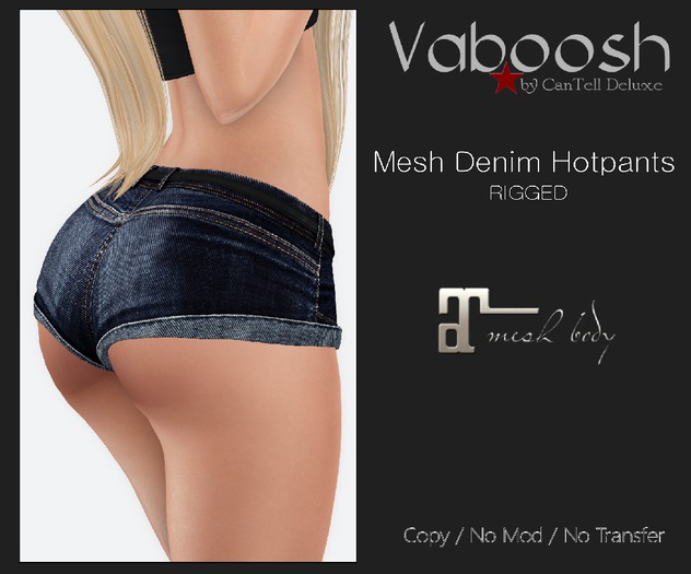 Vaboosh - Rigged Mesh Denim Hotpants - Maitreya