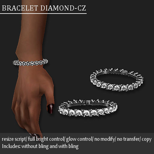 BRACELET DIAMOND-CZ PLATINUM (F) -RYCA-