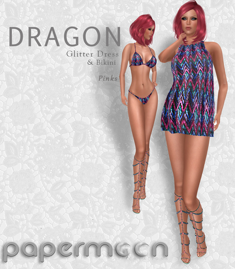 PaperMoon- DRAGON Dress & Bikini - Pinks