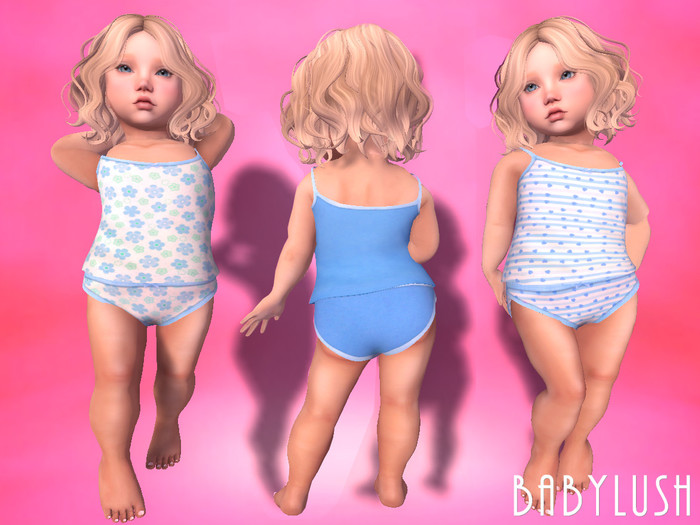 .:BABYLUSH:. 3 Pack Camisole & Panties - Blue