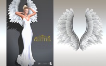 GLITTER - HEAVENLY Mesh Wings Pure White (JUST WINGS)
