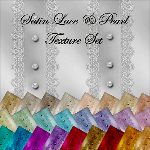 Satin Lace & Pearls Texture Set - 28 full perm, high quality textures!
