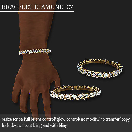 BRACELET DIAMOND-CZ GOLD (M)       -RYCA-