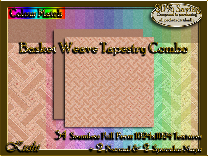 Basket Weave Tapestry COMBO Seamless Textures 
