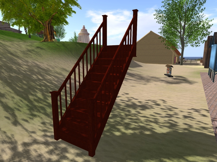 Wooden Staircase - Mahogany Red