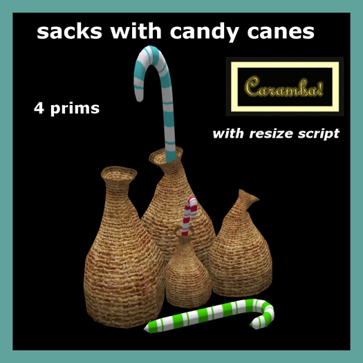 sacks with candy canes with resize script