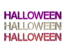 [Px] "HALLOWEEN" Illuminated Light Bulbs Sign