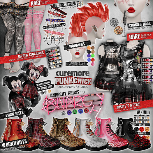 CUREMORE / Punk Chick /  Anarchy Neon /  PURPLE