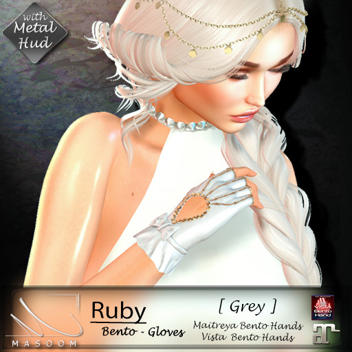 [[ Masoom ]] Ruby Bento gloves -  Grey