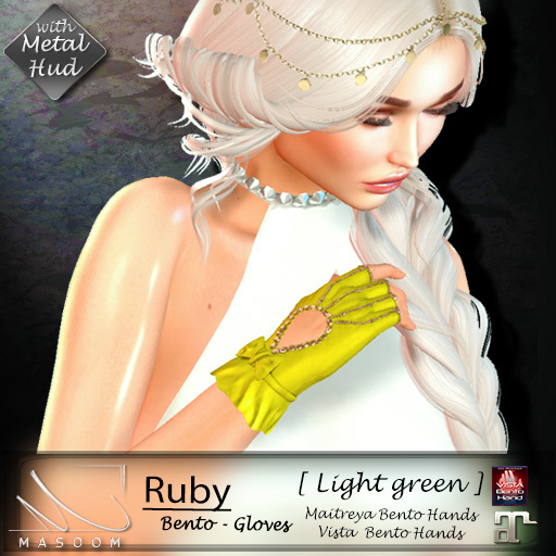 [[ Masoom ]] Ruby Bento gloves -  Light green