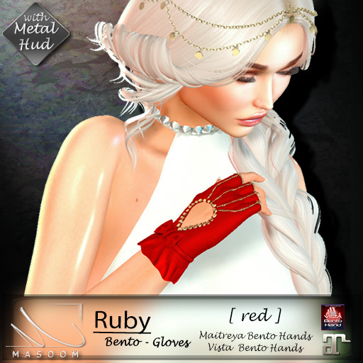 [[ Masoom ]] Ruby Bento gloves -  Red