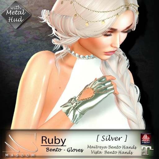 [[ Masoom ]] Ruby Bento gloves - Silver
